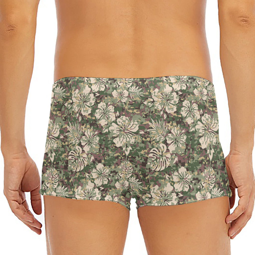 Aloha Hawaiian Camo Flower Pattern Print Men's Short Boxer Briefs