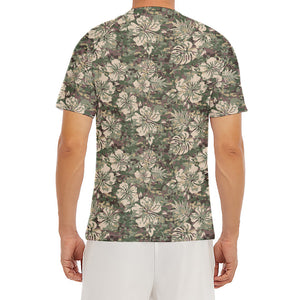 Aloha Hawaiian Camo Flower Pattern Print Men's Short Sleeve Rash Guard