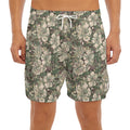 Aloha Hawaiian Camo Flower Pattern Print Men's Split Running Shorts