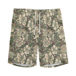 Aloha Hawaiian Camo Flower Pattern Print Men's Sports Shorts