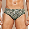 Aloha Hawaiian Camo Flower Pattern Print Men's Swim Briefs