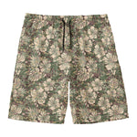 Aloha Hawaiian Camo Flower Pattern Print Men's Swim Trunks