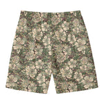 Aloha Hawaiian Camo Flower Pattern Print Men's Swim Trunks