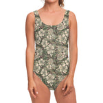 Aloha Hawaiian Camo Flower Pattern Print One Piece Swimsuit