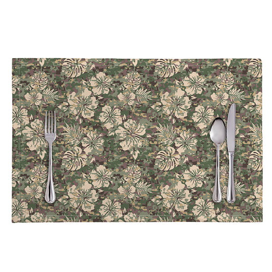 Aloha Hawaiian Camo Flower Pattern Print Placemat