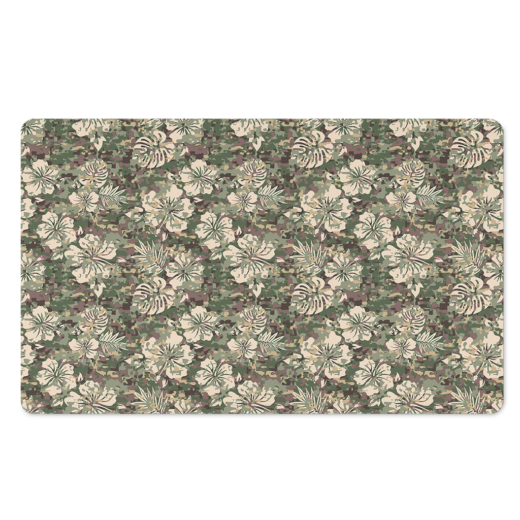 Aloha Hawaiian Camo Flower Pattern Print Polyester Doormat