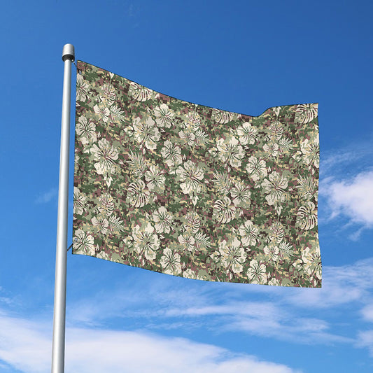 Aloha Hawaiian Camo Flower Pattern Print Polyester Flag