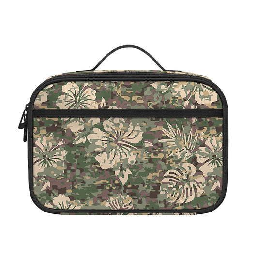 Aloha Hawaiian Camo Flower Pattern Print Portable Lunch Bag