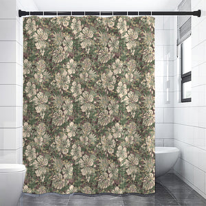 Aloha Hawaiian Camo Flower Pattern Print Premium Shower Curtain