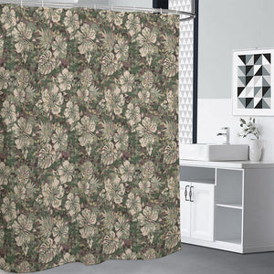 Aloha Hawaiian Camo Flower Pattern Print Premium Shower Curtain