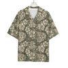 Aloha Hawaiian Camo Flower Pattern Print Rayon Hawaiian Shirt