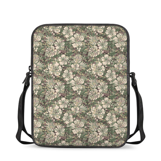 Aloha Hawaiian Camo Flower Pattern Print Rectangular Crossbody Bag