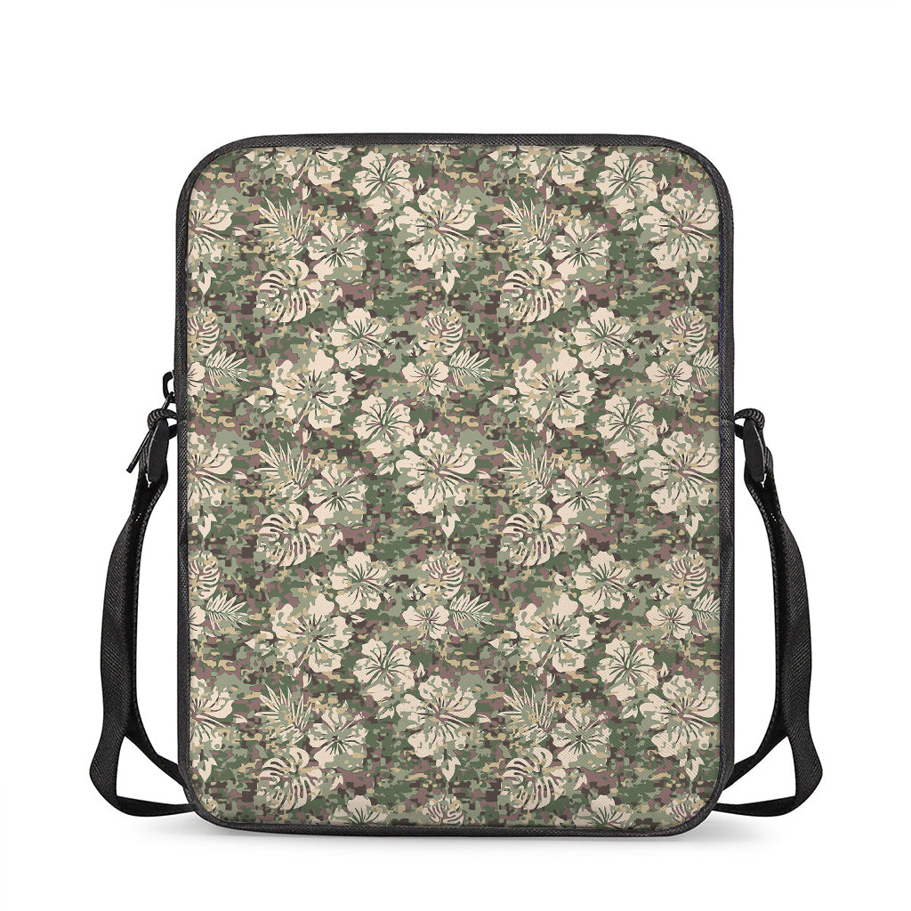 Aloha Hawaiian Camo Flower Pattern Print Rectangular Crossbody Bag