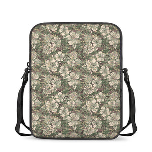 Aloha Hawaiian Camo Flower Pattern Print Rectangular Crossbody Bag