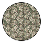 Aloha Hawaiian Camo Flower Pattern Print Round Floor Mat