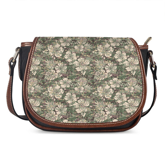 Aloha Hawaiian Camo Flower Pattern Print Saddle Bag