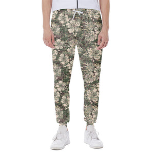 Aloha Hawaiian Camo Flower Pattern Print Scuba Joggers