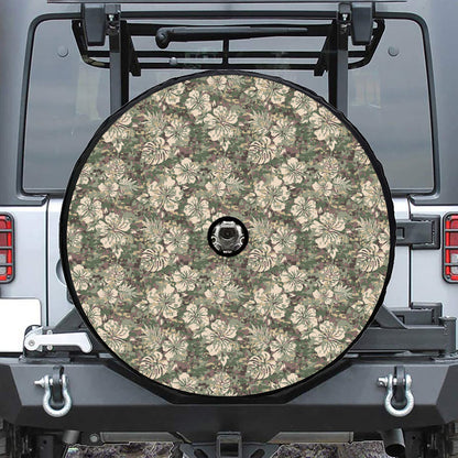 Aloha Hawaiian Camo Flower Pattern Print Tire Cover With Camera Hole