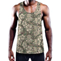 Aloha Hawaiian Camo Flower Pattern Print Men's Workout Tank Top