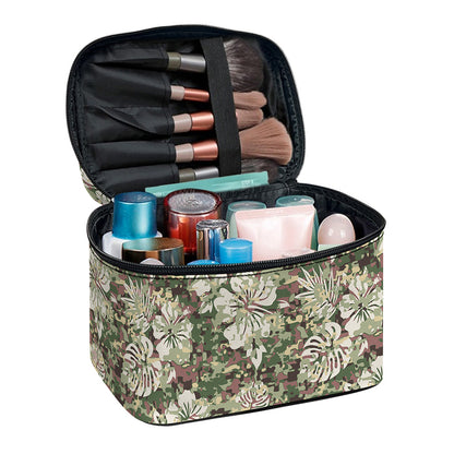 Aloha Hawaiian Camo Flower Pattern Print Travel Makeup Bag