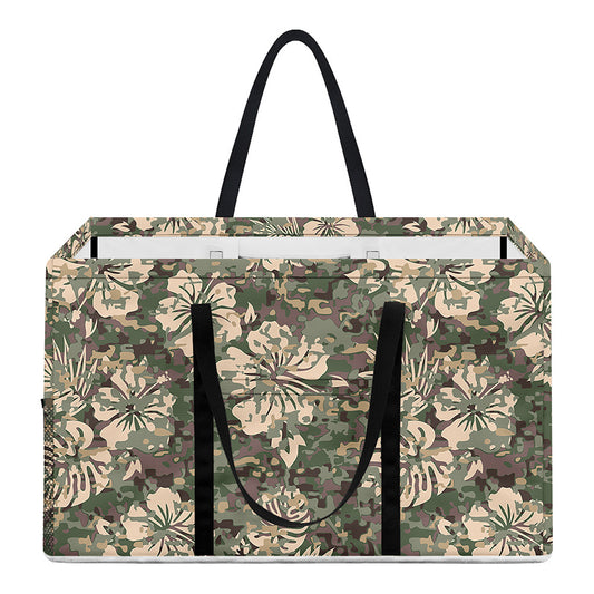 Aloha Hawaiian Camo Flower Pattern Print Utility Tote Bag