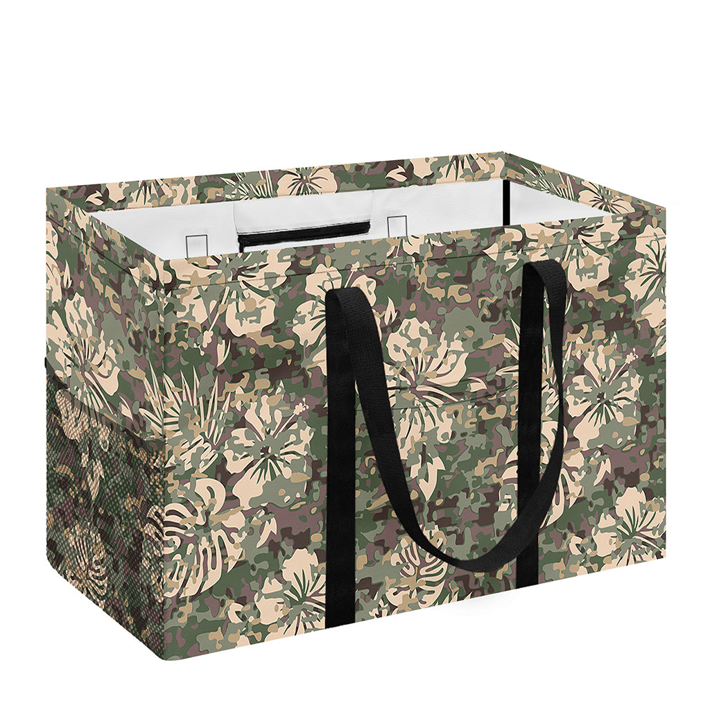 Aloha Hawaiian Camo Flower Pattern Print Utility Tote Bag