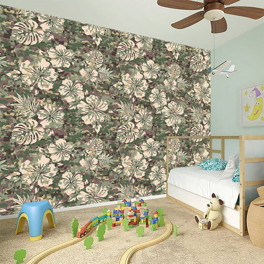 Aloha Hawaiian Camo Flower Pattern Print Wall Sticker