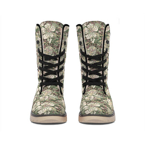 Aloha Hawaiian Camo Flower Pattern Print Winter Boots