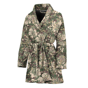 Aloha Hawaiian Camo Flower Pattern Print Women's Bathrobe