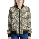 Aloha Hawaiian Camo Flower Pattern Print Women's Bomber Jacket