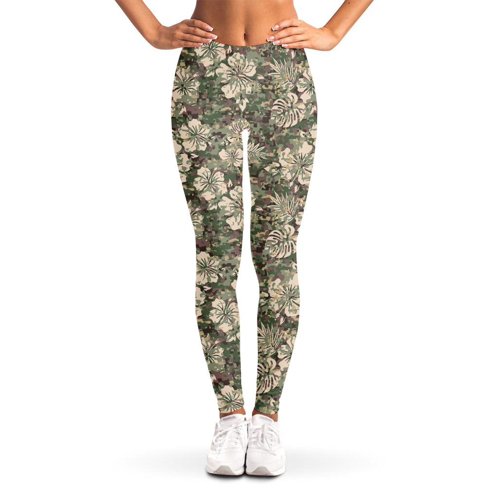 Aloha Hawaiian Camo Flower Pattern Print Women's Leggings