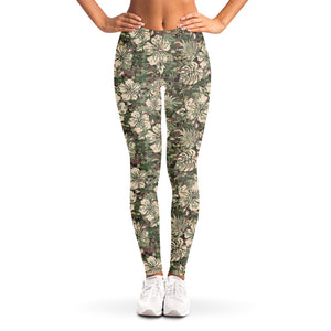 Aloha Hawaiian Camo Flower Pattern Print Women's Leggings