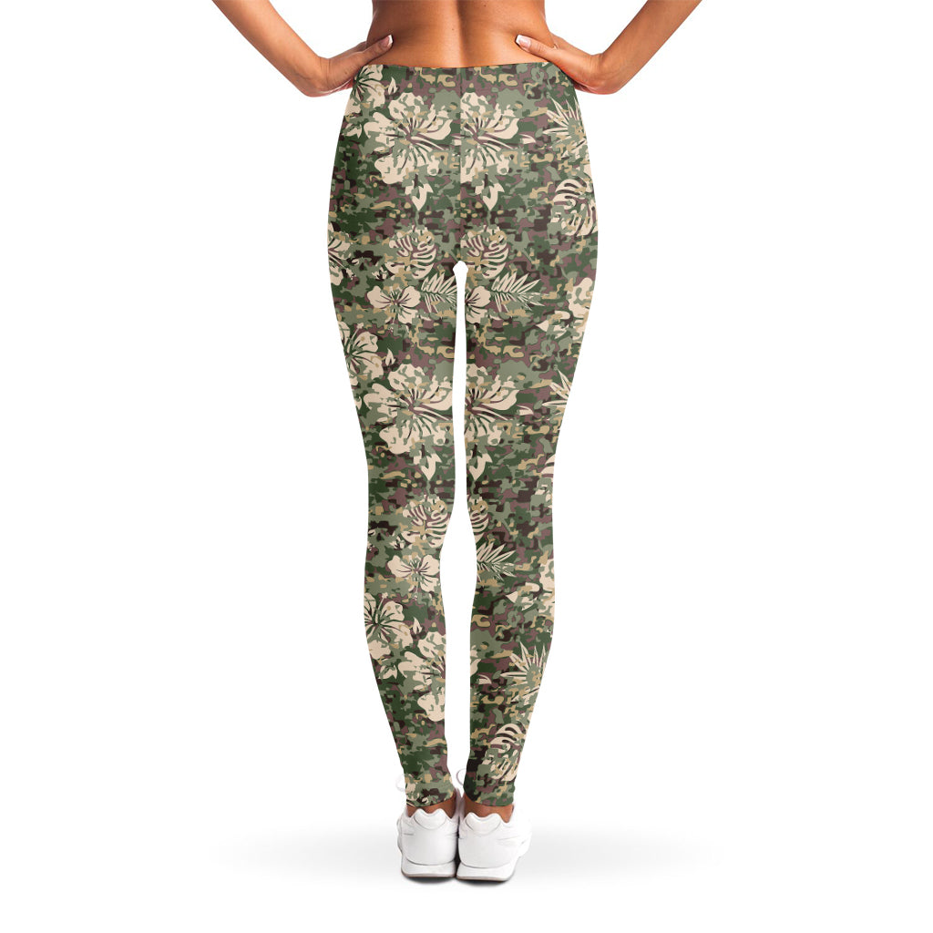 Aloha Hawaiian Camo Flower Pattern Print Women's Leggings