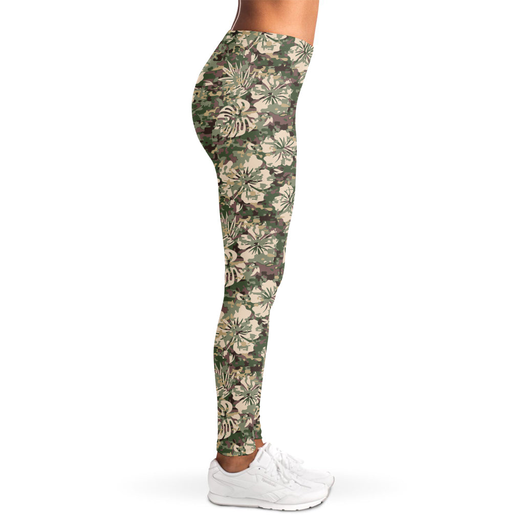 Aloha Hawaiian Camo Flower Pattern Print Women's Leggings