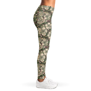 Aloha Hawaiian Camo Flower Pattern Print Women's Leggings