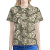 Aloha Hawaiian Camo Flower Pattern Print Women's Polo Shirt