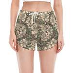 Aloha Hawaiian Camo Flower Pattern Print Women's Split Running Shorts