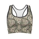 Aloha Hawaiian Camo Flower Pattern Print Women's Sports Bra