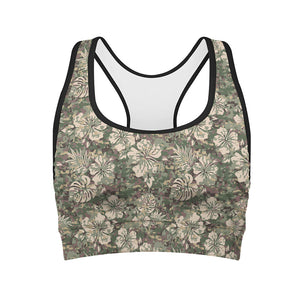 Aloha Hawaiian Camo Flower Pattern Print Women's Sports Bra