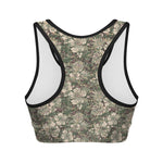 Aloha Hawaiian Camo Flower Pattern Print Women's Sports Bra