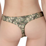 Aloha Hawaiian Camo Flower Pattern Print Women's Thong