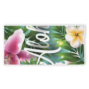 Aloha Hawaiian Flower Print Beach Towel