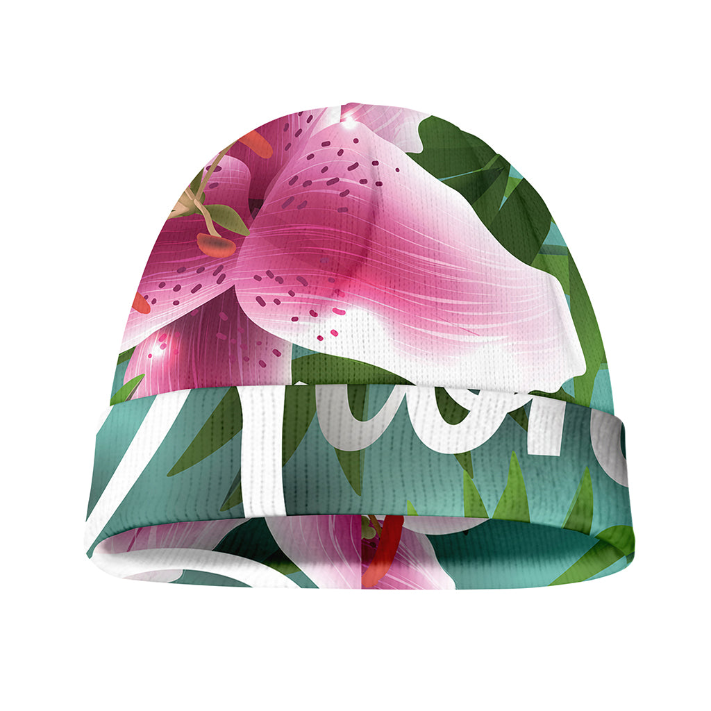 Aloha Hawaiian Flower Print Beanie