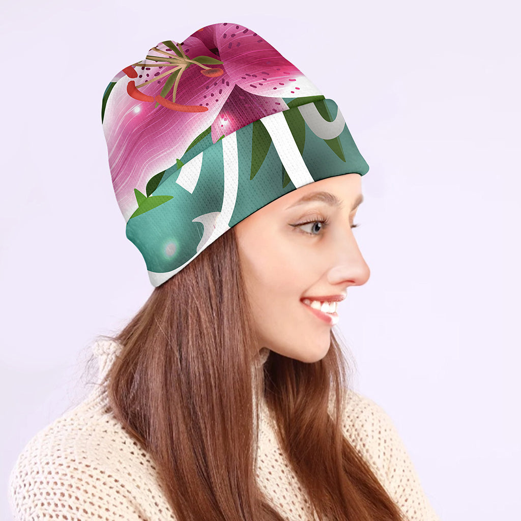 Aloha Hawaiian Flower Print Beanie