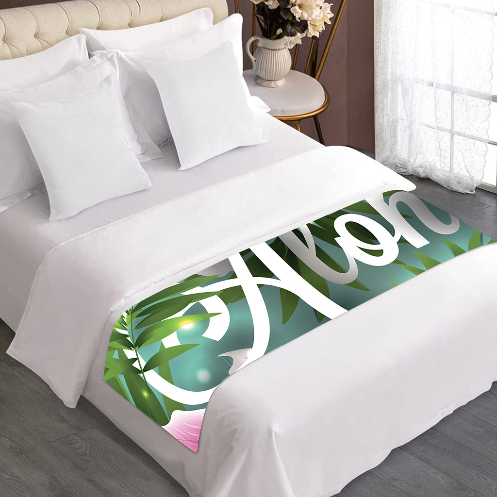 Aloha Hawaiian Flower Print Bed Runner