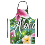 Aloha Hawaiian Flower Print Bib Apron With Pocket