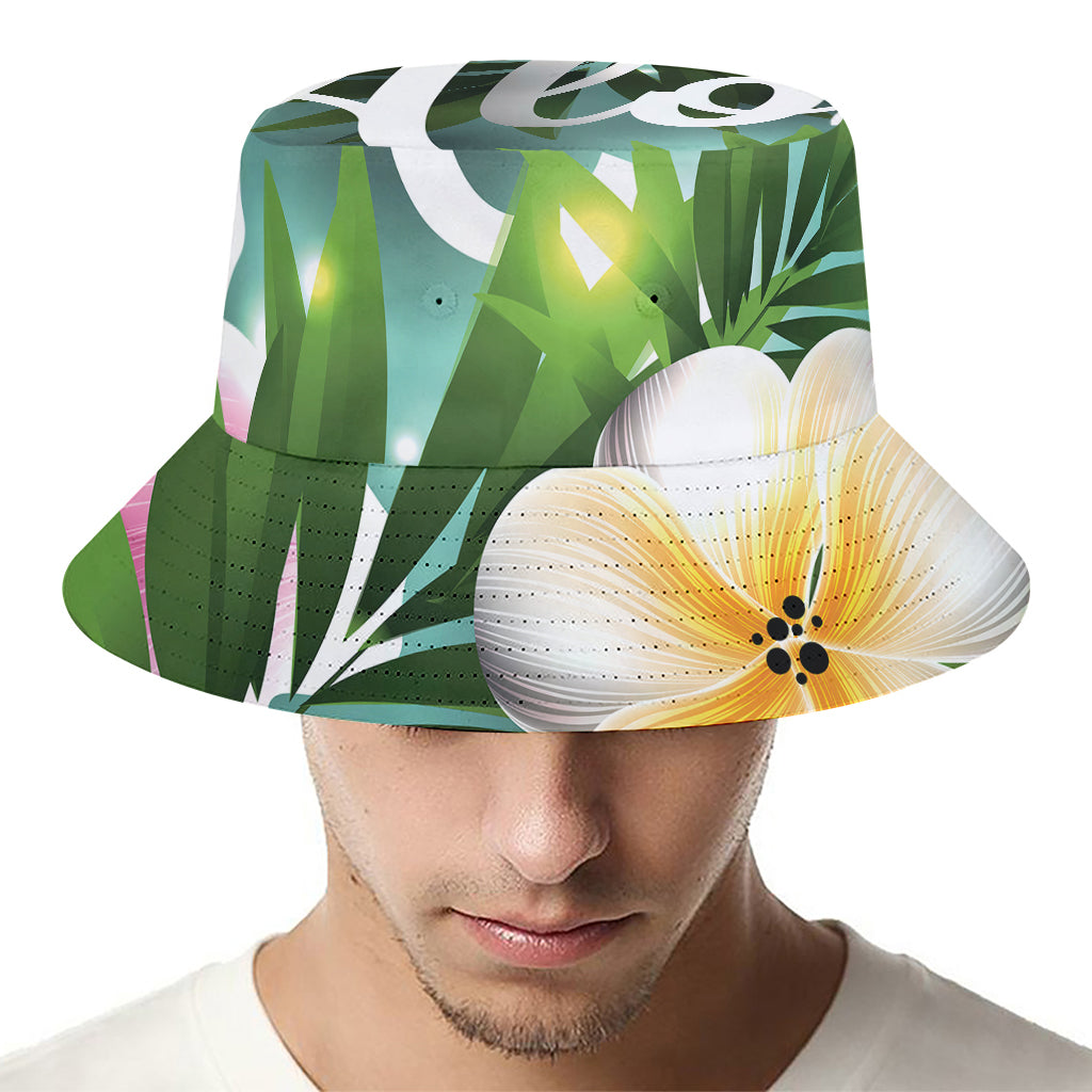 Aloha Hawaiian Flower Print Bucket Hat