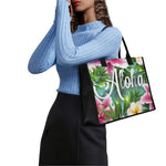 Aloha Hawaiian Flower Print Canvas Tote Bag