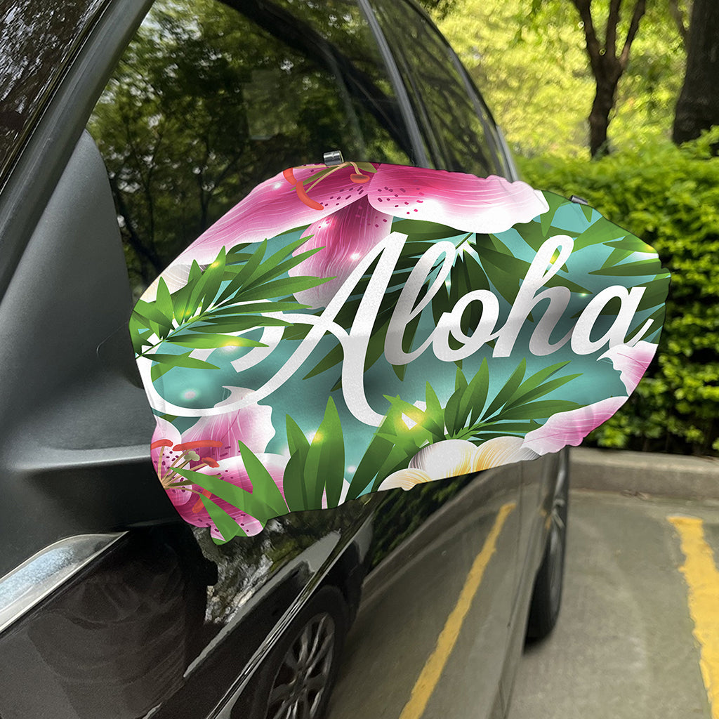 Aloha Hawaiian Flower Print Car Side Mirror Covers