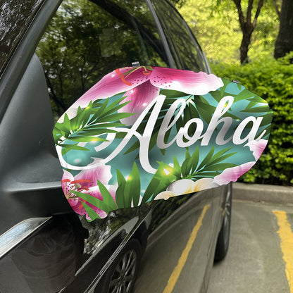 Aloha Hawaiian Flower Print Car Side Mirror Covers